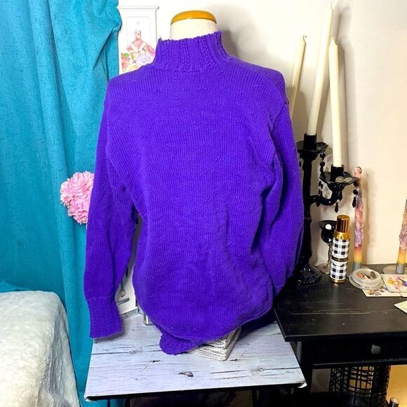 🌷VINTAGE🌷 Long Knit Turtleneck Sweater Dress - Picture 7 of 9